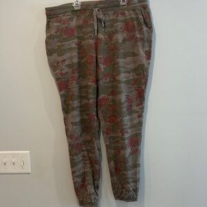 Maurices Camouflage Floral Joggers - Green and Red